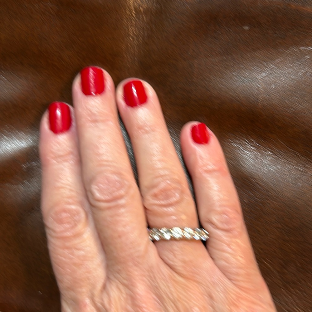 Faux diamonds ring band